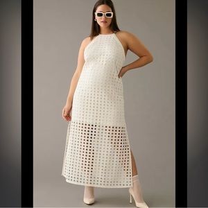 Vineet Bahl Eyelet Halter Dress